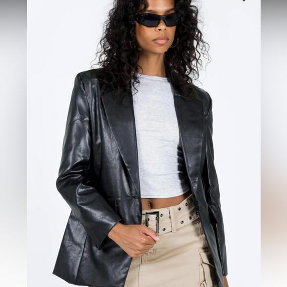 New Princess Polly Jocelyn leather blazer - Picture 4 of 11